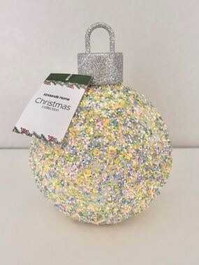 KIRKLANDS Iridescent Pastel Glitter Ornament Tabletop Decor NWT